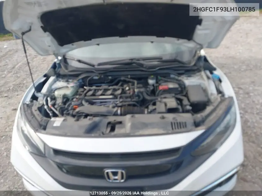 2020 HONDA CIVIC VIN 2HGFC1F93LH100785 — фото 10