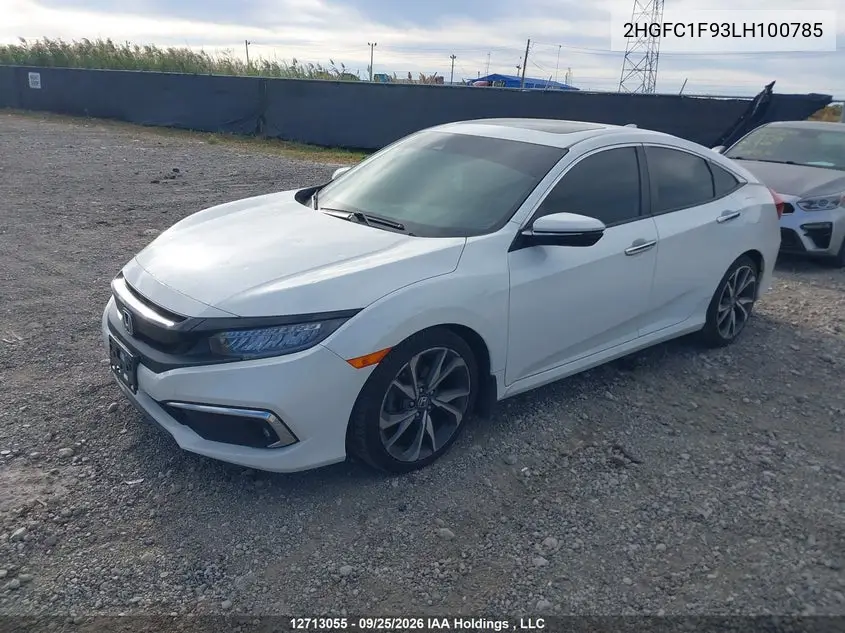 2020 HONDA CIVIC VIN 2HGFC1F93LH100785 — фото 2