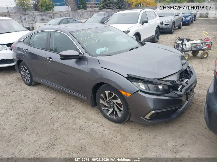 HONDA CIVIC 2020, VIN 2HGFC2F77LH019907