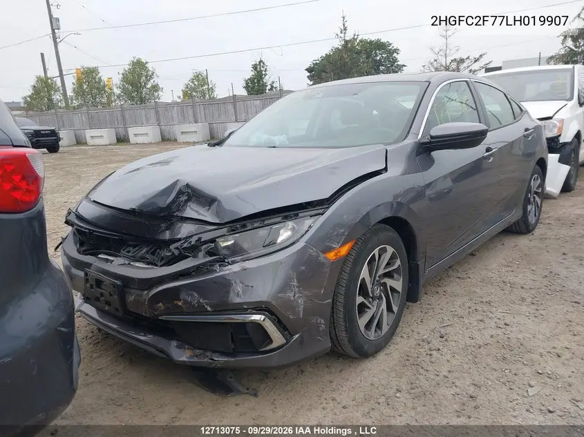 2020 HONDA CIVIC VIN 2HGFC2F77LH019907 — фото 13