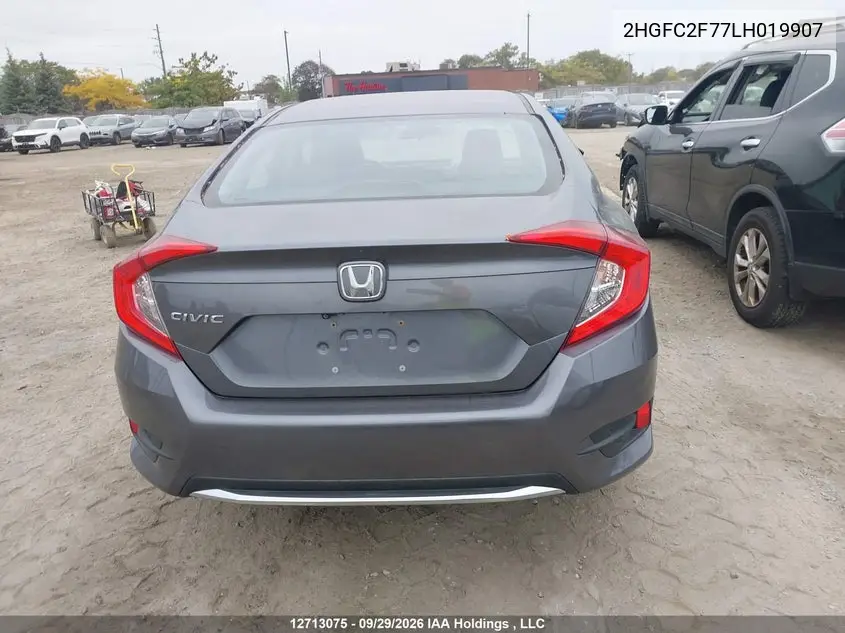 2020 HONDA CIVIC VIN 2HGFC2F77LH019907 — фото 17