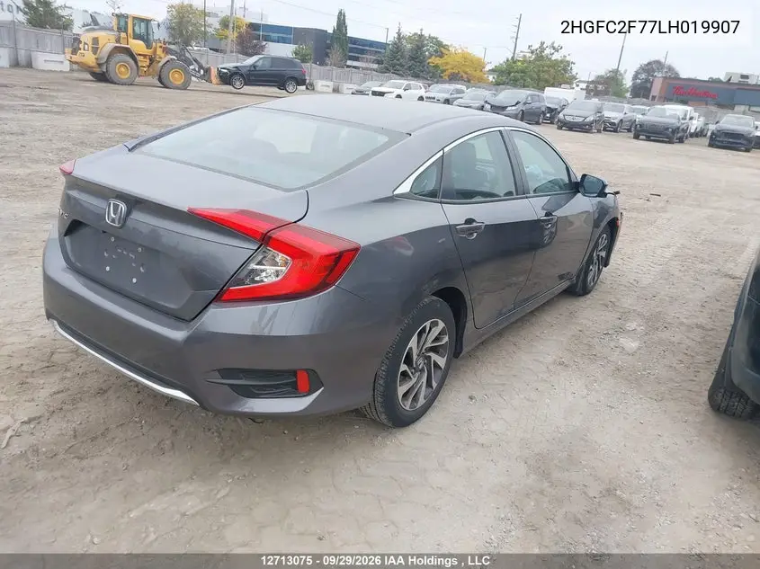 2020 HONDA CIVIC VIN 2HGFC2F77LH019907 — фото 4
