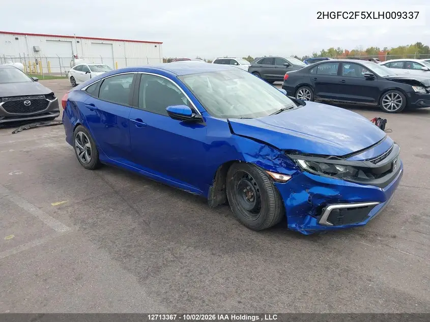 HONDA CIVIC 2020, VIN 2HGFC2F5XLH009337