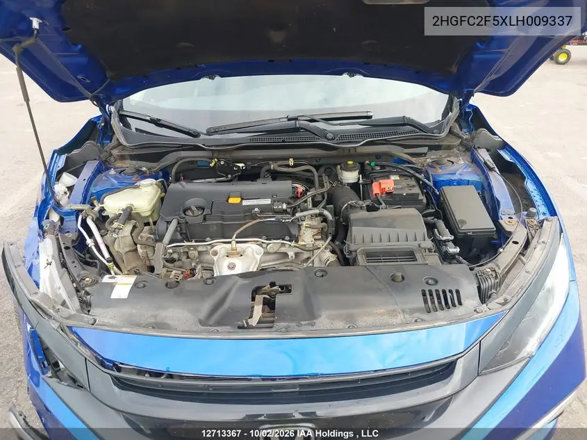 2020 HONDA CIVIC VIN 2HGFC2F5XLH009337 — фото 10