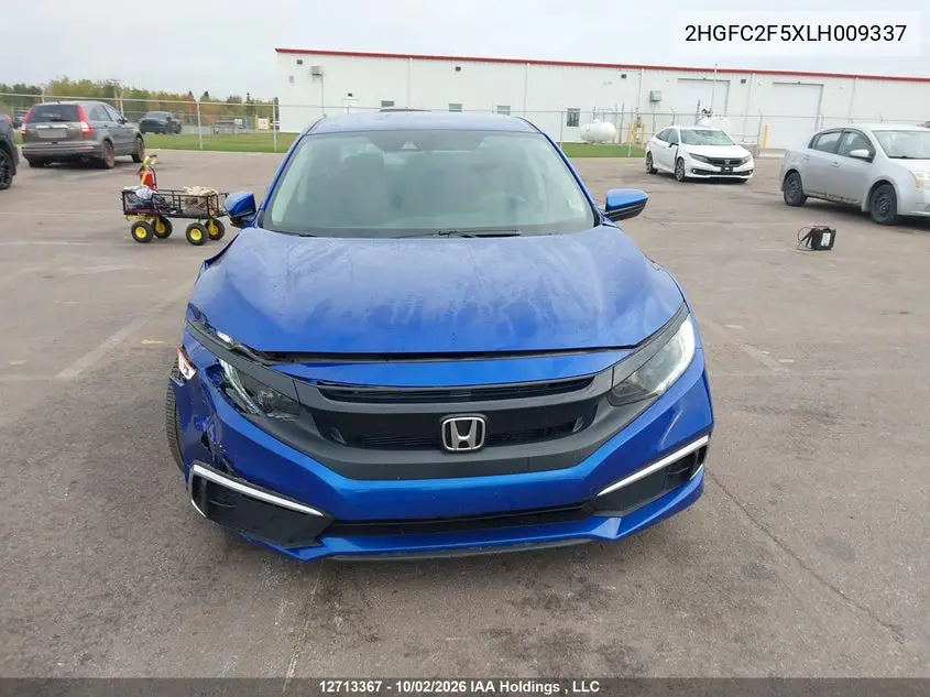2020 HONDA CIVIC VIN 2HGFC2F5XLH009337 — фото 12