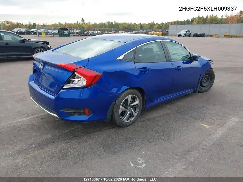 2020 HONDA CIVIC VIN 2HGFC2F5XLH009337 — фото 4