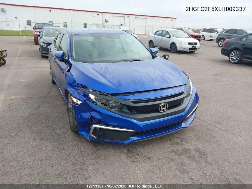 2020 HONDA CIVIC VIN 2HGFC2F5XLH009337 — фото 6