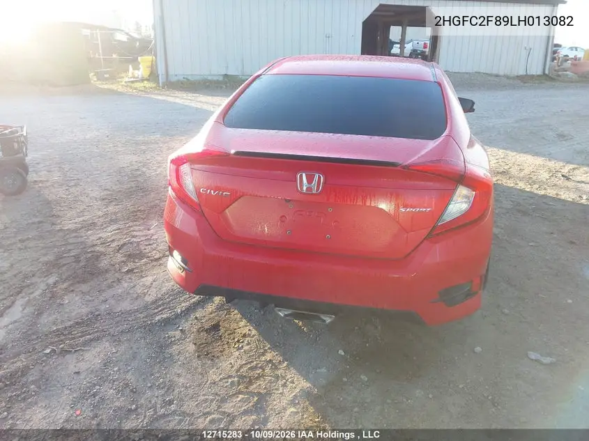 2020 HONDA CIVIC VIN 2HGFC2F89LH013082 — фото 16