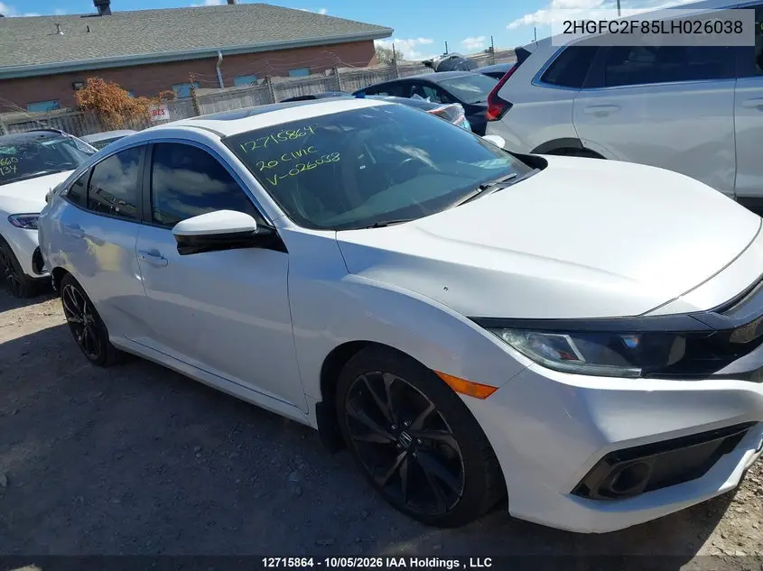 2020 HONDA CIVIC VIN 2HGFC2F85LH026038 — фото 13