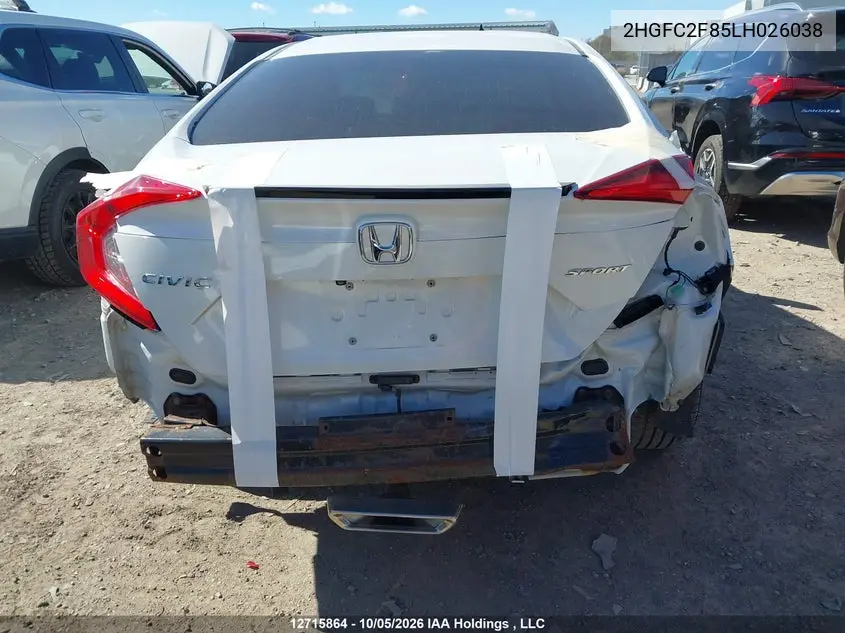 2020 HONDA CIVIC VIN 2HGFC2F85LH026038 — фото 16
