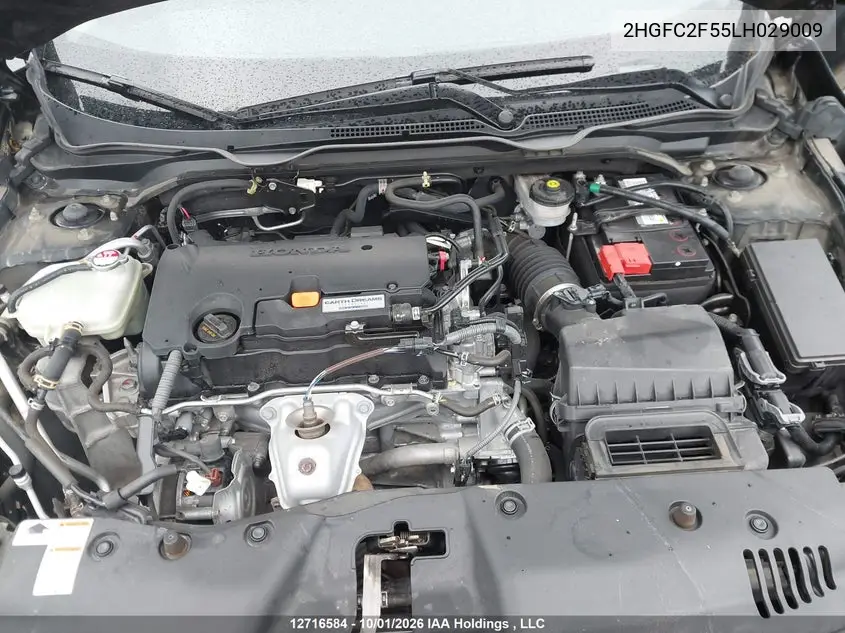 2020 HONDA CIVIC VIN 2HGFC2F55LH029009 — фото 10