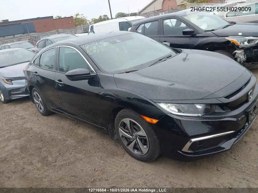 2020 HONDA CIVIC VIN 2HGFC2F55LH029009 — фото 13