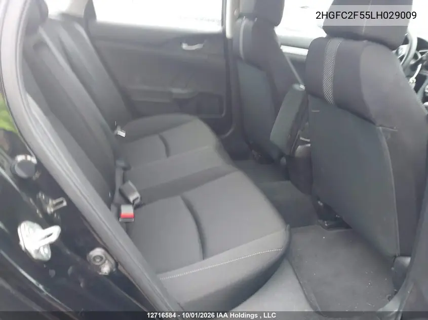 2020 HONDA CIVIC VIN 2HGFC2F55LH029009 — фото 8