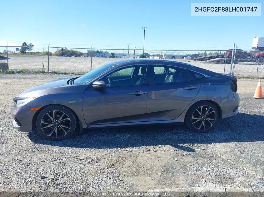 2020 HONDA CIVIC VIN 2HGFC2F88LH001747 — фото 15