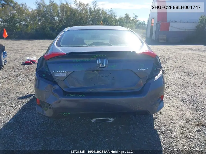 2020 HONDA CIVIC VIN 2HGFC2F88LH001747 — фото 17