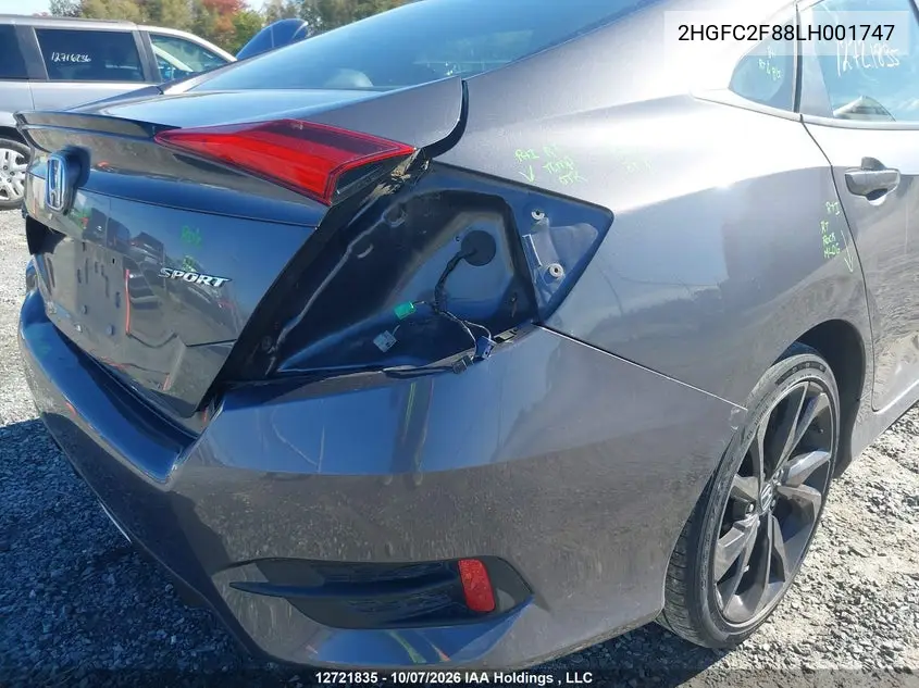 2020 HONDA CIVIC VIN 2HGFC2F88LH001747 — фото 19