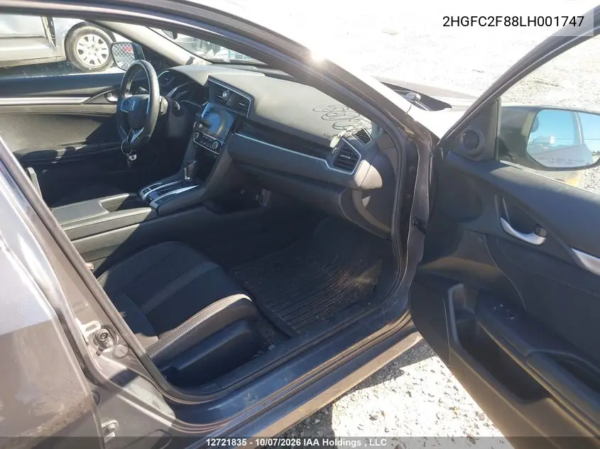 2020 HONDA CIVIC VIN 2HGFC2F88LH001747 — фото 5