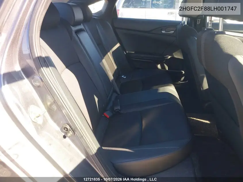 2020 HONDA CIVIC VIN 2HGFC2F88LH001747 — фото 8