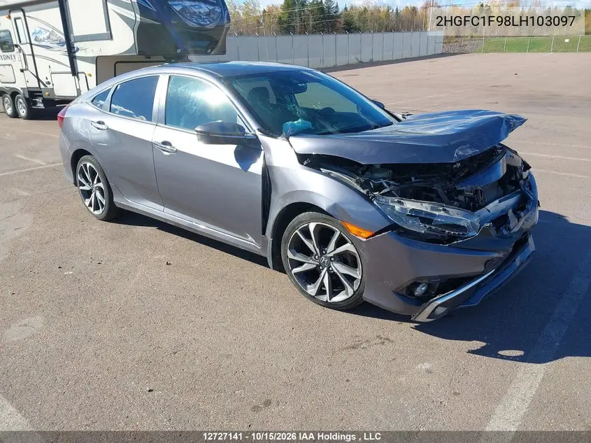 HONDA CIVIC 2020, VIN 2HGFC1F98LH103097