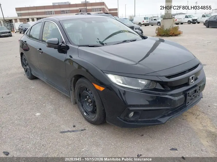 HONDA CIVIC 2020, VIN 2HGFC2F80LH034855