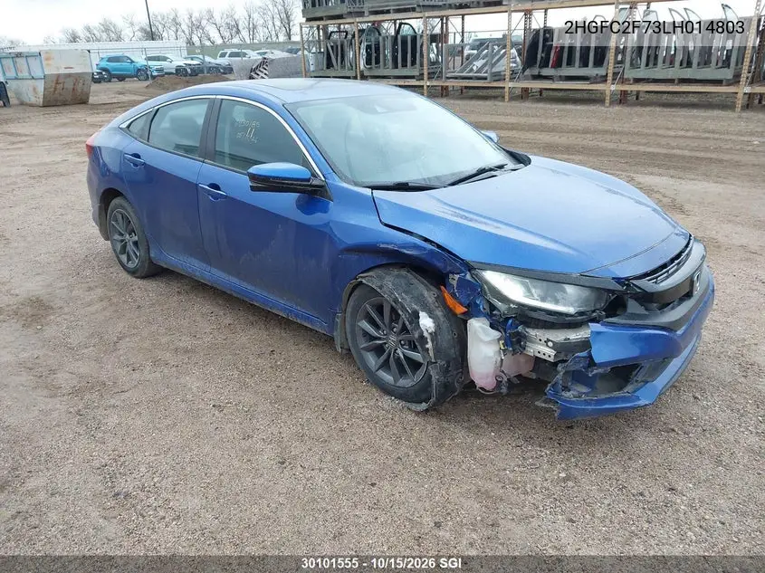 HONDA CIVIC 2020, VIN 2HGFC2F73LH014803