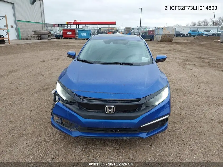 2020 HONDA CIVIC VIN 2HGFC2F73LH014803 — фото 13