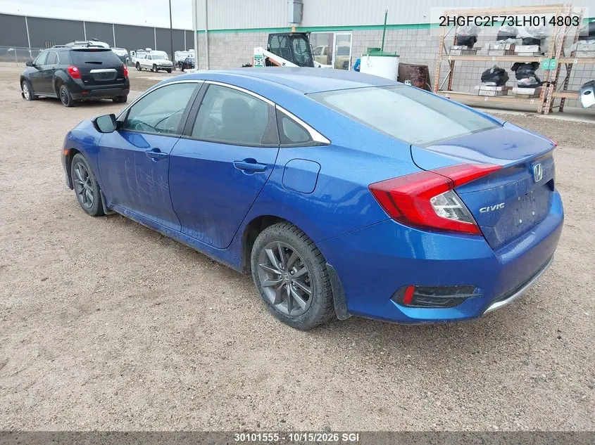 2020 HONDA CIVIC VIN 2HGFC2F73LH014803 — фото 3