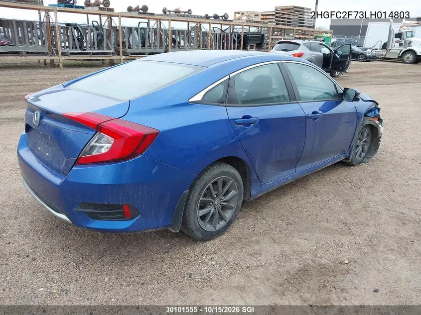 2020 HONDA CIVIC VIN 2HGFC2F73LH014803 — фото 4