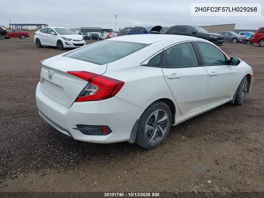 2020 HONDA CIVIC VIN 2HGFC2F57LH029268 — фото 4