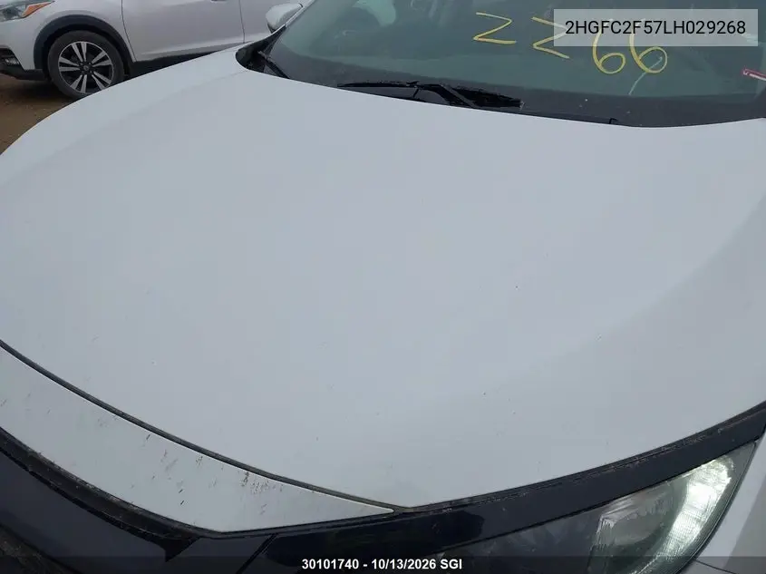 2020 HONDA CIVIC VIN 2HGFC2F57LH029268 — фото 6