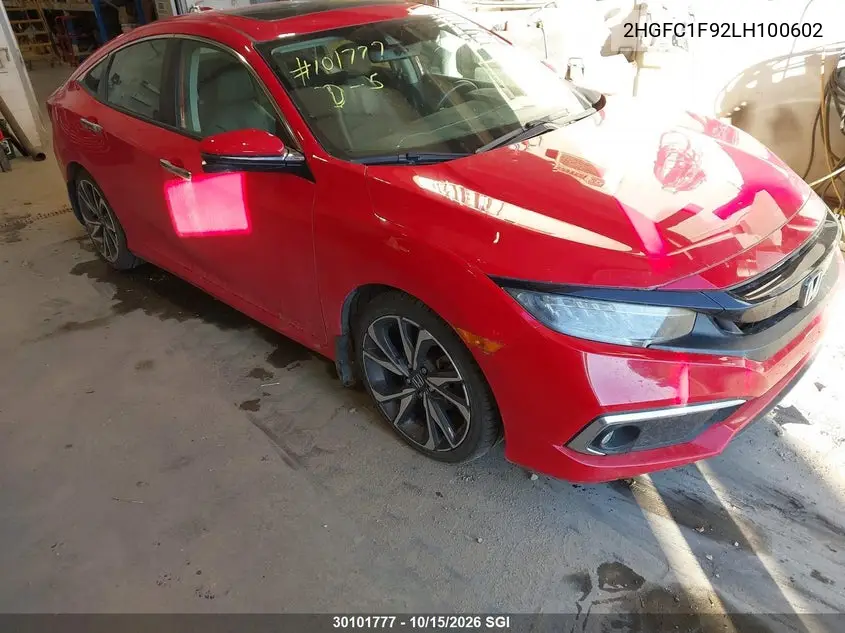 HONDA CIVIC 2020, VIN 2HGFC1F92LH100602
