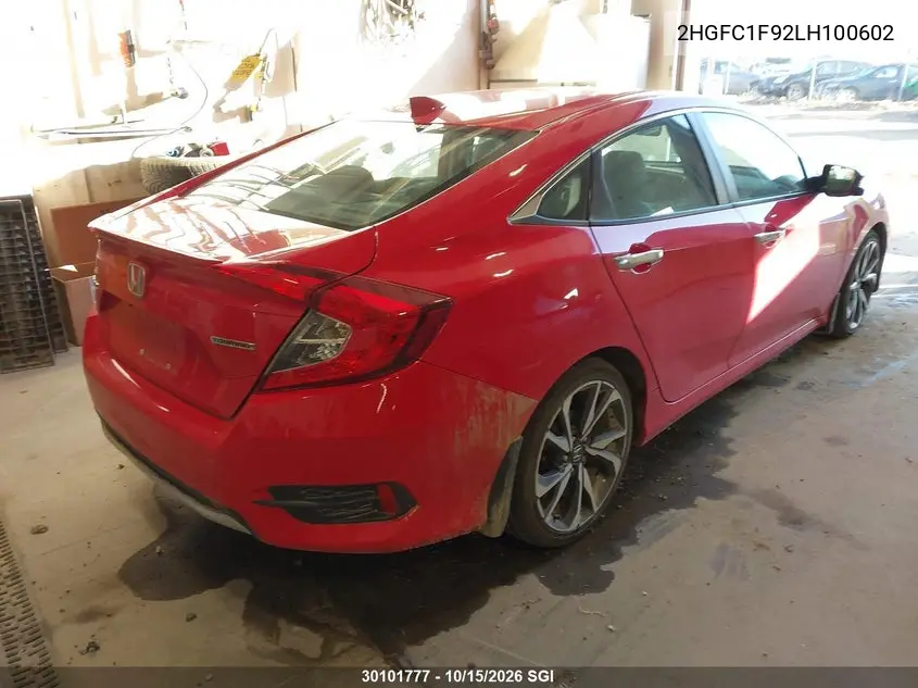 2020 HONDA CIVIC VIN 2HGFC1F92LH100602 — фото 4