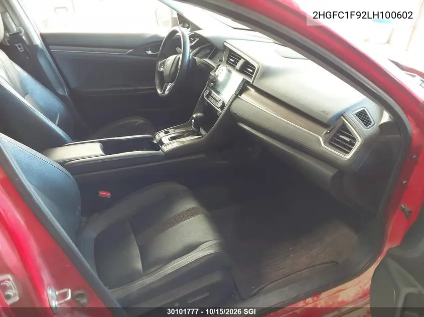2020 HONDA CIVIC VIN 2HGFC1F92LH100602 — фото 5