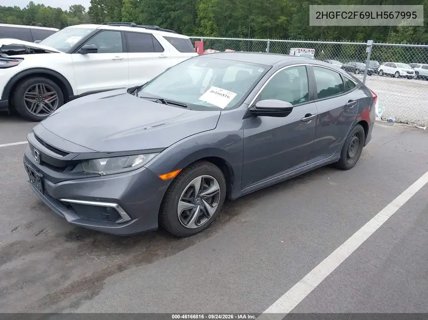 2020 HONDA CIVIC VIN 2HGFC2F69LH567995 — фото 2