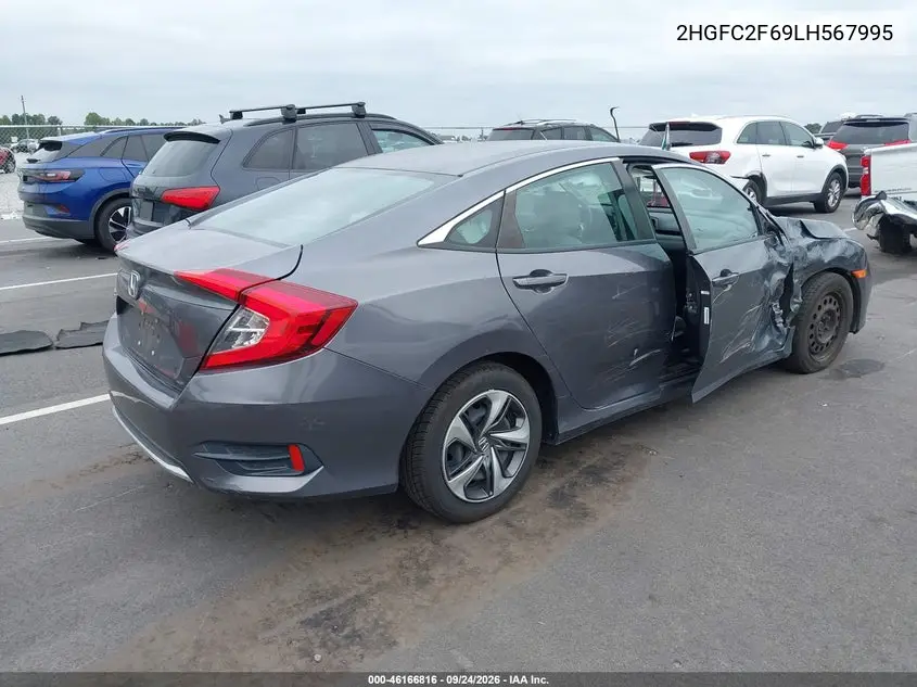 2020 HONDA CIVIC VIN 2HGFC2F69LH567995 — фото 4