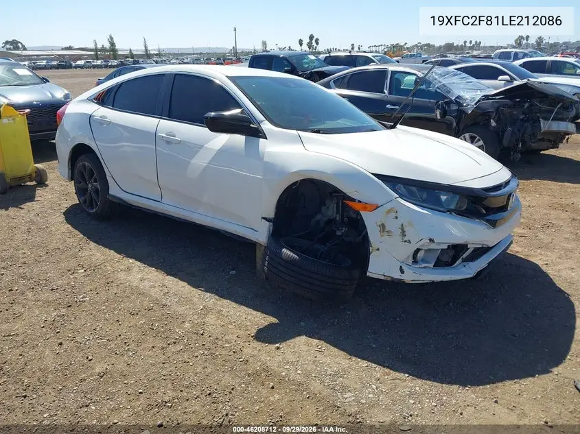 HONDA CIVIC 2020, VIN 19XFC2F81LE212086