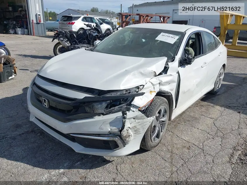 2020 HONDA CIVIC VIN 2HGFC2F67LH521632 — фото 2