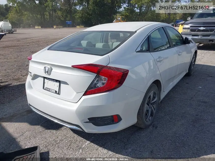 2020 HONDA CIVIC VIN 2HGFC2F67LH521632 — фото 4