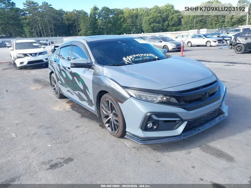 HONDA CIVIC 2020, VIN SHHFK7G9XLU203192