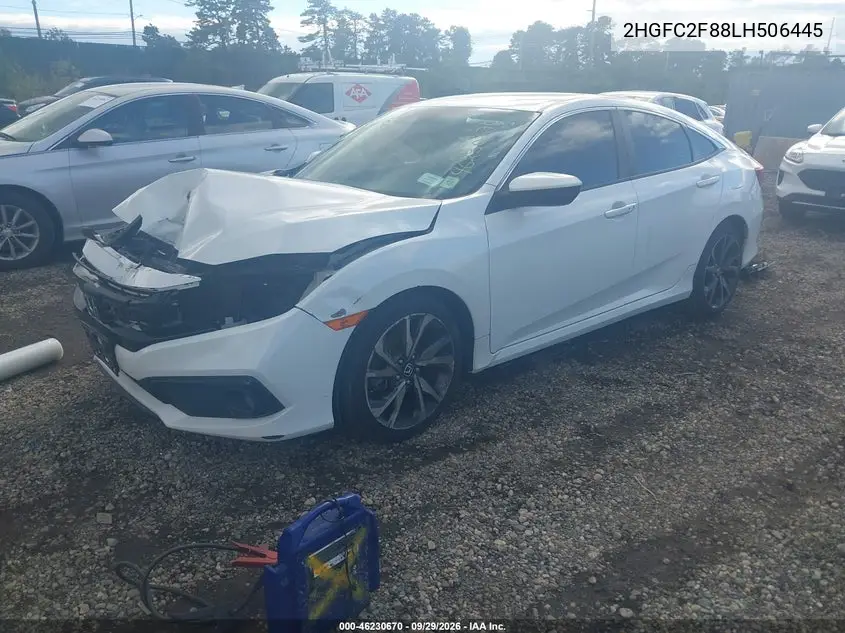 2020 HONDA CIVIC VIN 2HGFC2F88LH506445 — фото 2