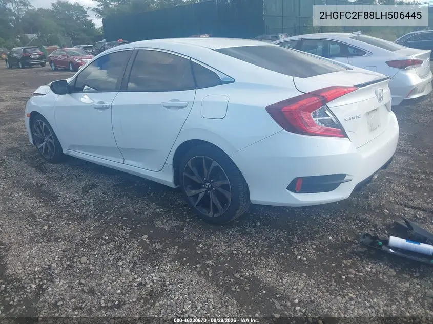 2020 HONDA CIVIC VIN 2HGFC2F88LH506445 — фото 3