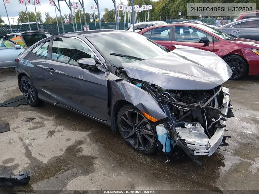 2020 HONDA CIVIC VIN 2HGFC4B85LH302803 — фото 3