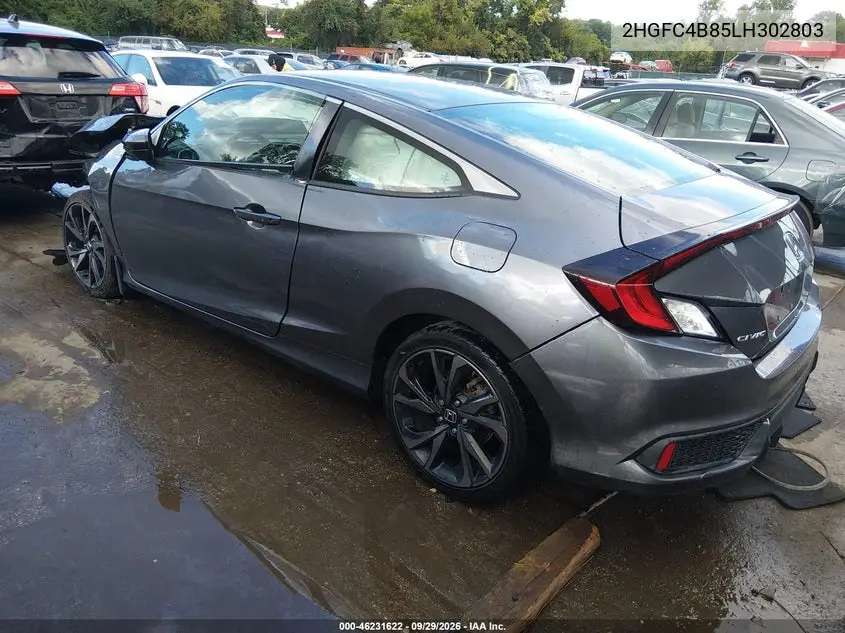 2020 HONDA CIVIC VIN 2HGFC4B85LH302803 — фото 2
