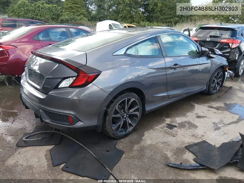 2020 HONDA CIVIC VIN 2HGFC4B85LH302803 — фото 4