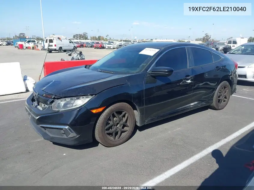 2020 HONDA CIVIC VIN 19XFC2F62LE210040 — фото 2