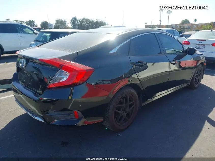 2020 HONDA CIVIC VIN 19XFC2F62LE210040 — фото 4