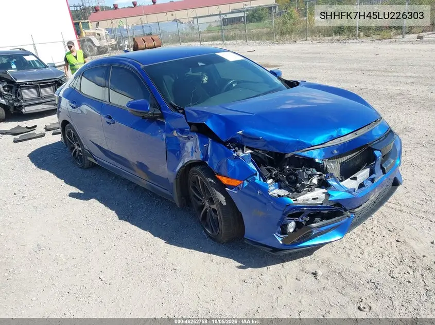 HONDA CIVIC 2020, VIN SHHFK7H45LU226303