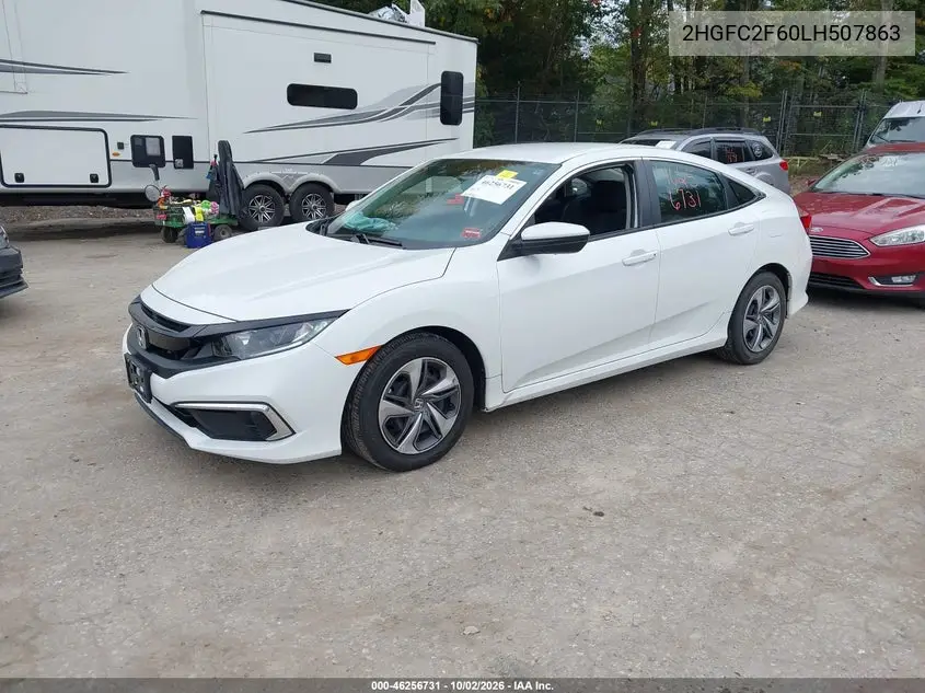 2020 HONDA CIVIC VIN 2HGFC2F60LH507863 — фото 2