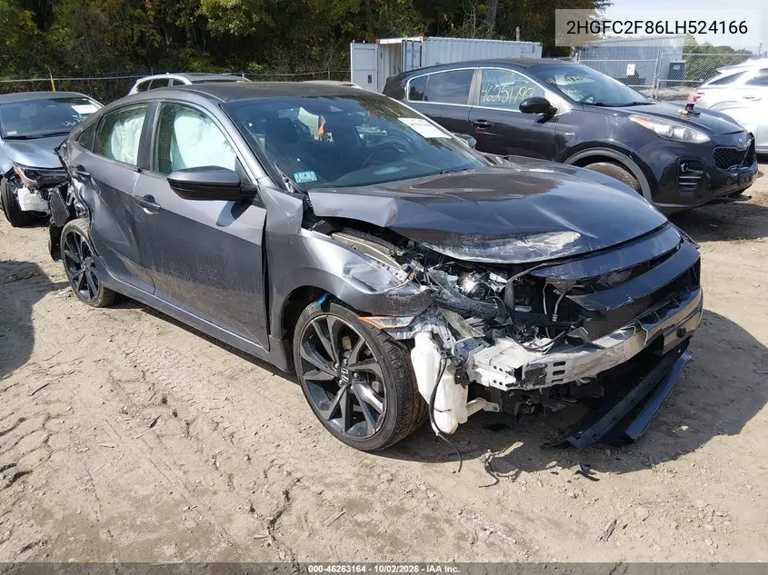 HONDA CIVIC 2020, VIN 2HGFC2F86LH524166