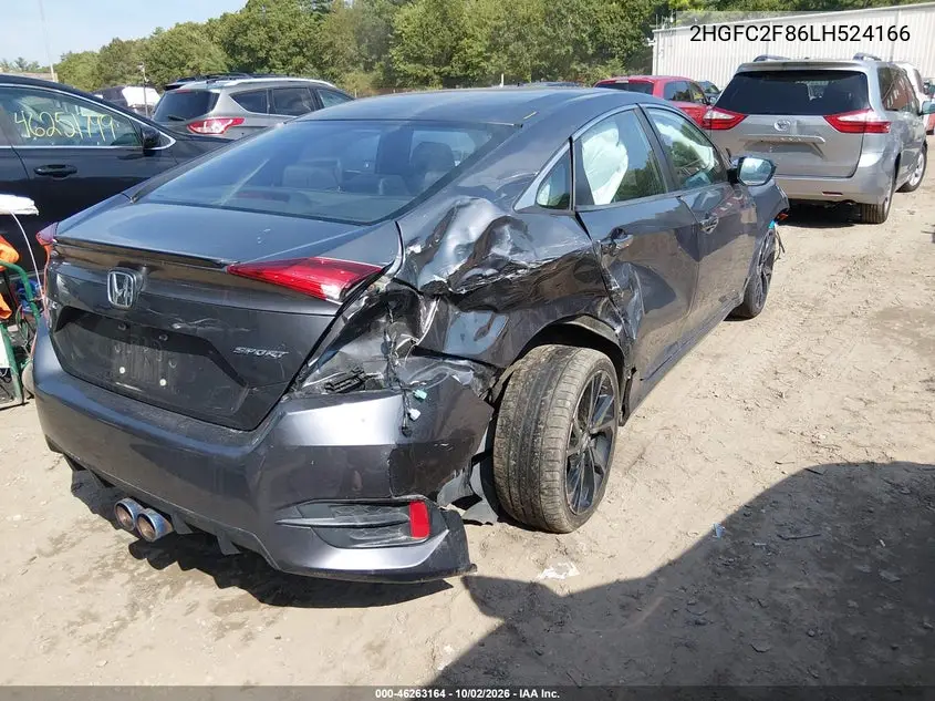 2020 HONDA CIVIC VIN 2HGFC2F86LH524166 — фото 4